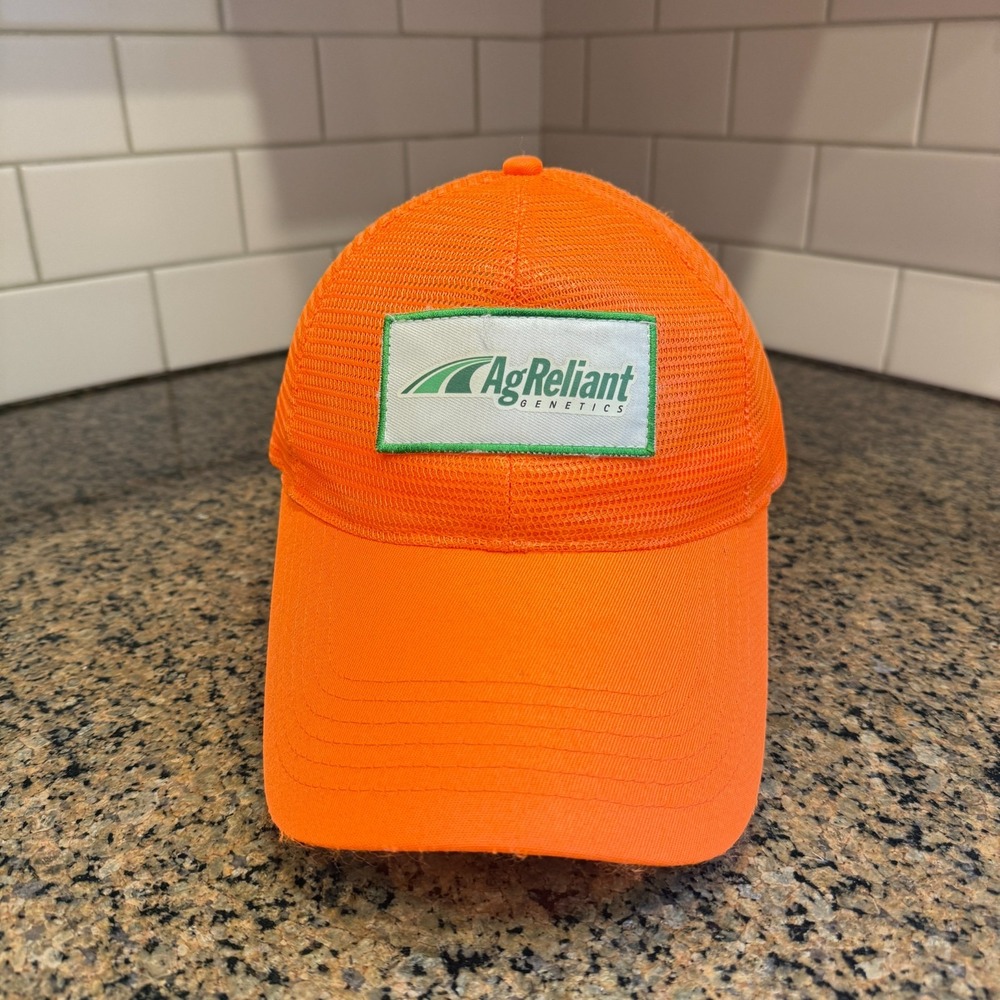 Vintage AgReliant Genetics Trucker Ball Cap Hat Orange